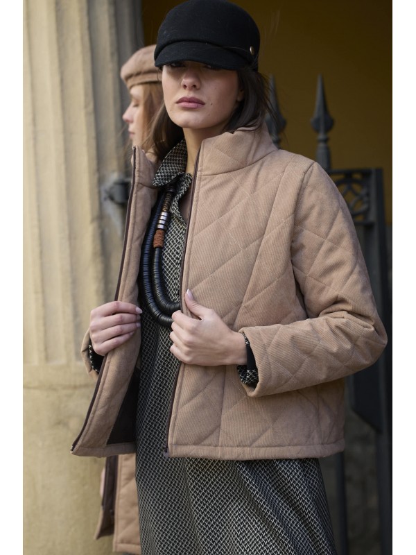 Jacket with zipper - Kamel