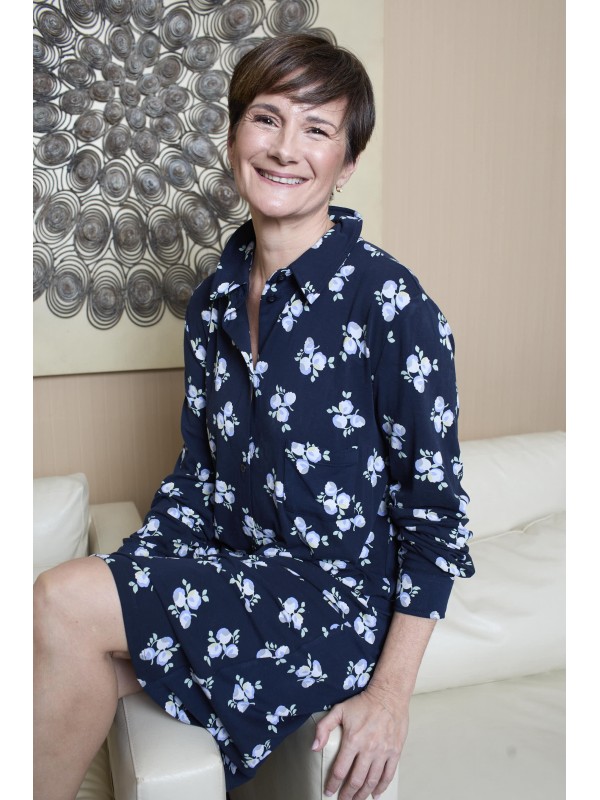 Printed opened nightdress -...