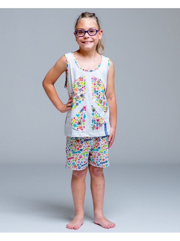 Sleeveless girl pyjama - Peace