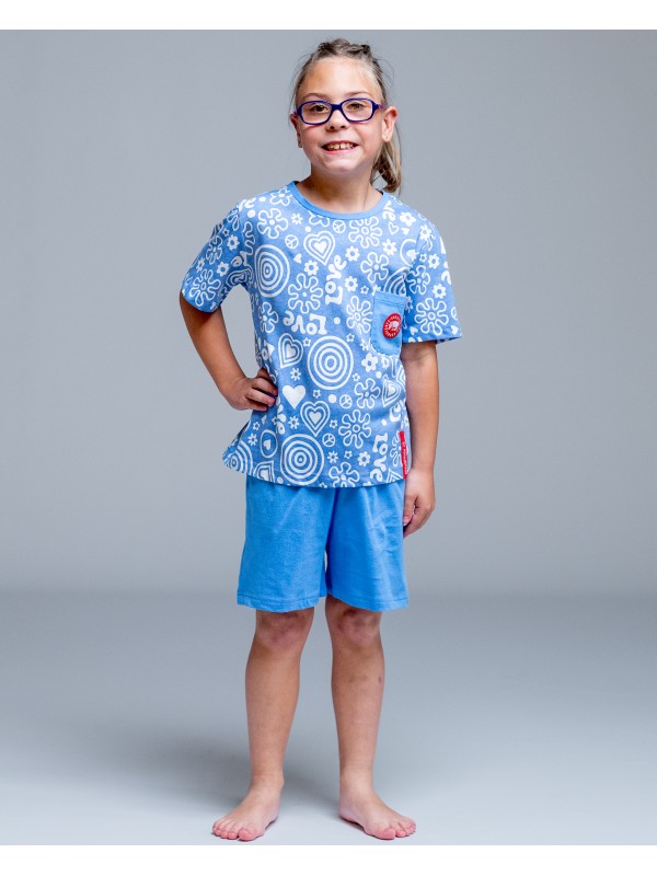Pijama niña manga corta